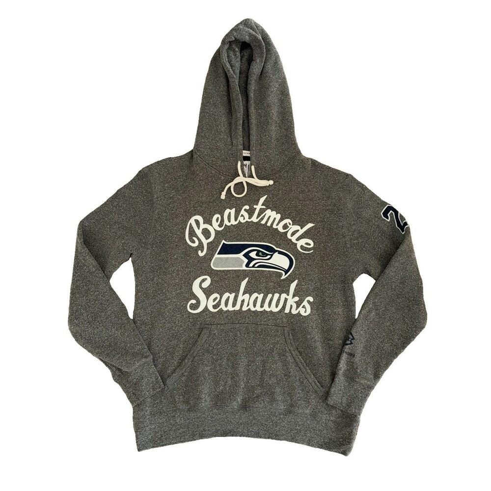 Unisex Beast Mode Gray Seattle Seahawks Tri-Blend Hoodie Medium